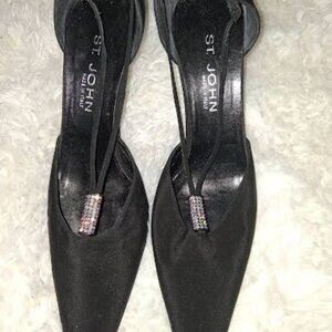 *Best Offer Get! PickUp Avail., St. John, Crystal & Black, Size 11 B Heels!